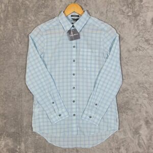 Eddie Bauer Shirt Womens XS Plaid Long Sleeve Packable Button Down Blue NWT